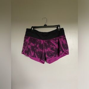 Lululemon purple and black shorts